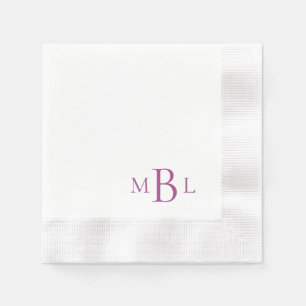 Simply Elegant Wine Monogram Coined Cocktail Napkin