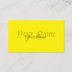 Simply elegant yellow ancient letters business card