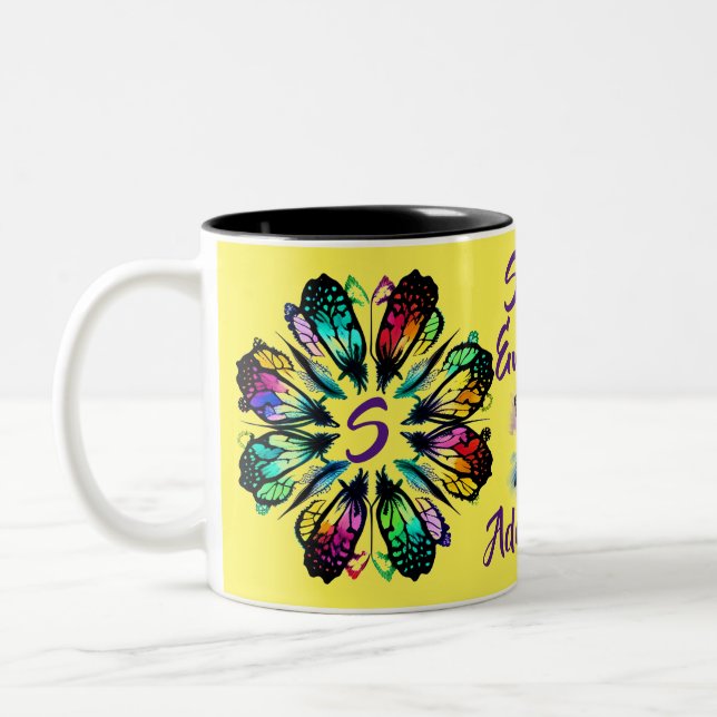 Simply Enspired Butterfly Customisable Two-Tone Coffee Mug (Left)