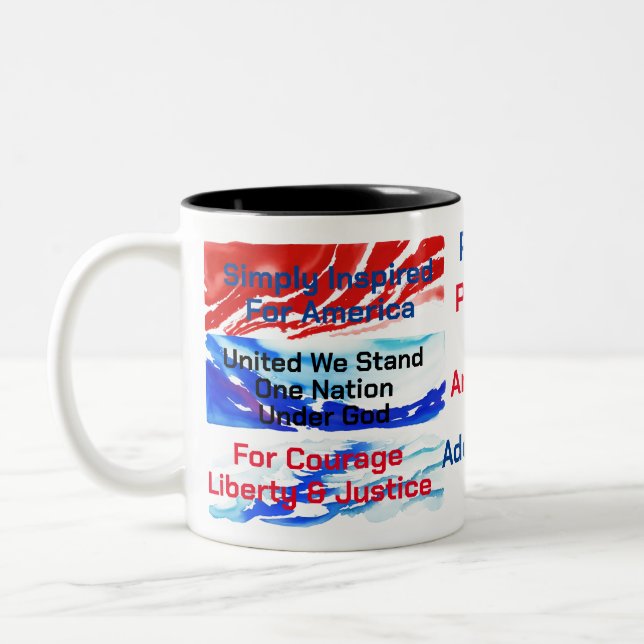 Simply Enspired For America One Nation Two-Tone Coffee Mug (Left)