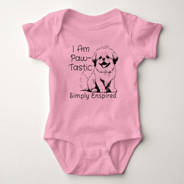 Simply Enspired I Am Paw-Tastic Shih Tzu Baby Bodysuit (Front)