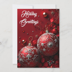 Simply Enspired Red Ornate Rhinestone Holiday Card