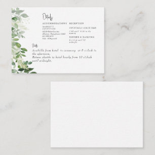Simply Eucalyptus Foliage Cash Bar & Shuttle Enclosure Card