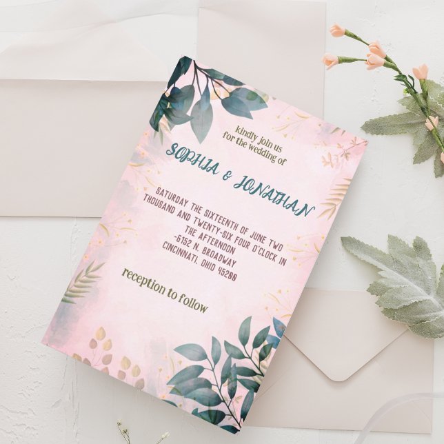 Simply Eucalyptus Greenery Wedding Invitation (Creator Uploaded)