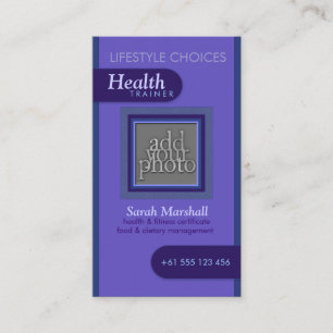 Simply Fancy Purple Health Photo Business Card