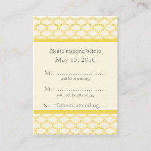 Simply Glamourous RSVP Card, Saffron Yellow Enclosure Card