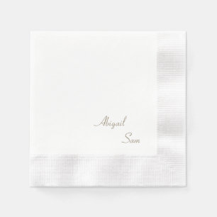 Simply Gold Text Elegant Wedding Coined Cocktail Napkin