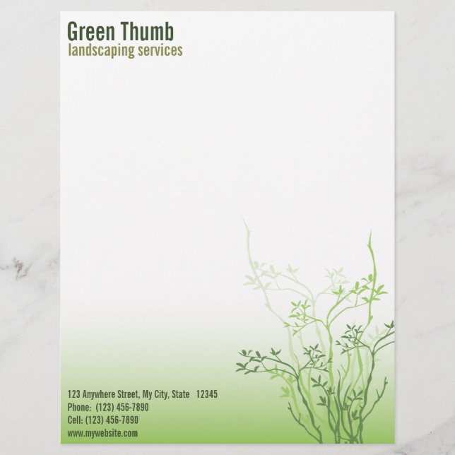Simply Green Professional Business Letterhead Design (Front)