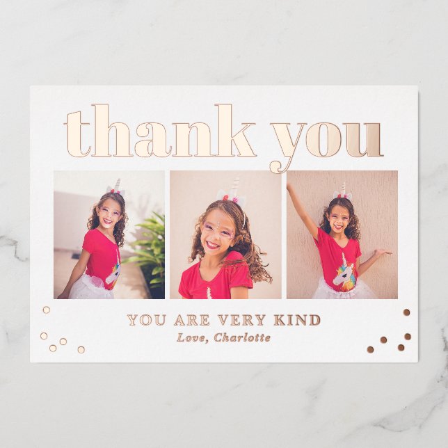 Simply Happy Flat FOIL Grad Thank You Card (Front)