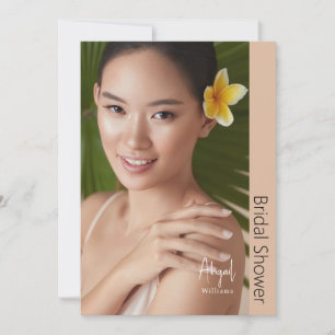 Simply Her Modern Bride Photo Beige Bridal Shower Invitation