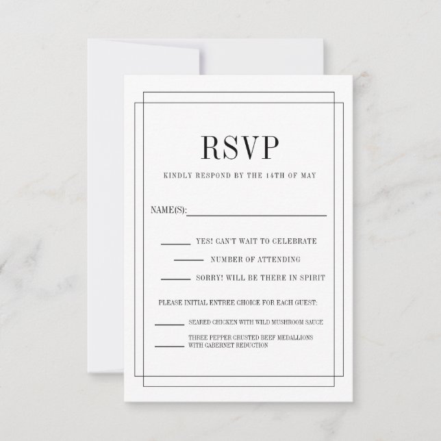 simply in love RSVP card (Front)