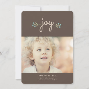 Simply Joy Holiday Photo Card   Sable