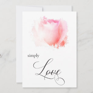 "SIMPLY LOVE Pastel Rose Bud Floral Invitation