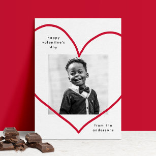 Simply Love Red Heart Photo Valentine's Day Holiday Card
