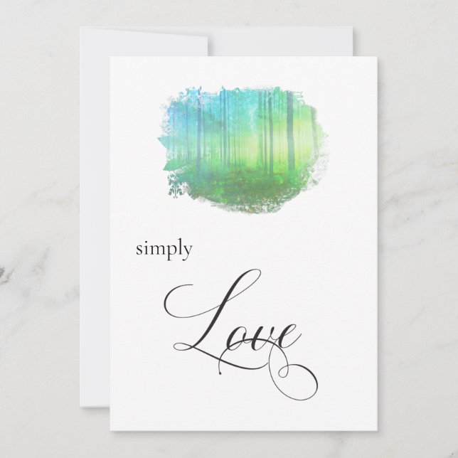 "SIMPLY LOVE Rustic Forest Woods Invitation (Front)