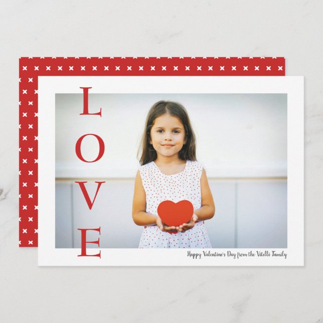 Simply Love Valentine's Day Photo Flat Card (Front/Back)
