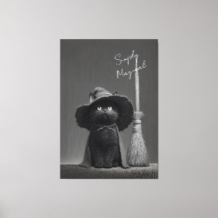 Simply Magical Witch Cat Canvas Print