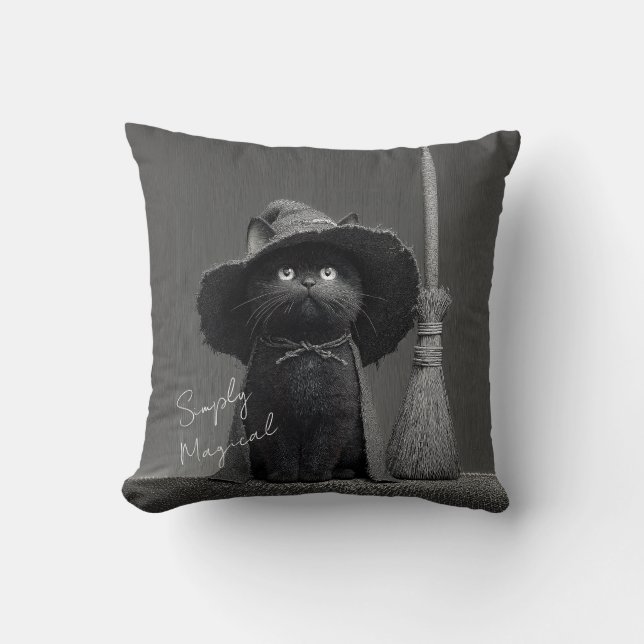 Simply Magical Witch Cat Cushion (Front)