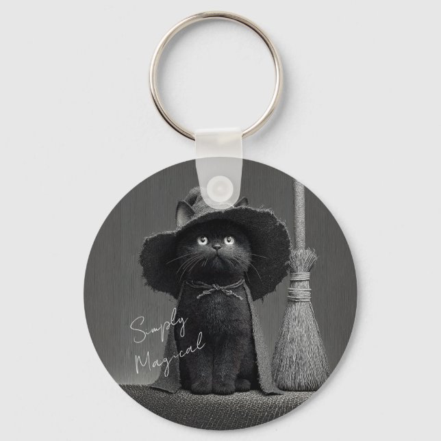 Simply Magical Witch Cat Key Ring (Front)