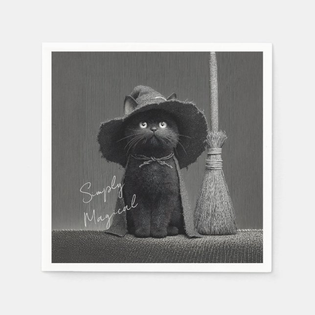 Simply Magical Witch Cat Napkin (Front)