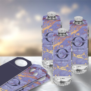 Simply Marble Logo Purple Gold Navy ID672 Bottle Tag