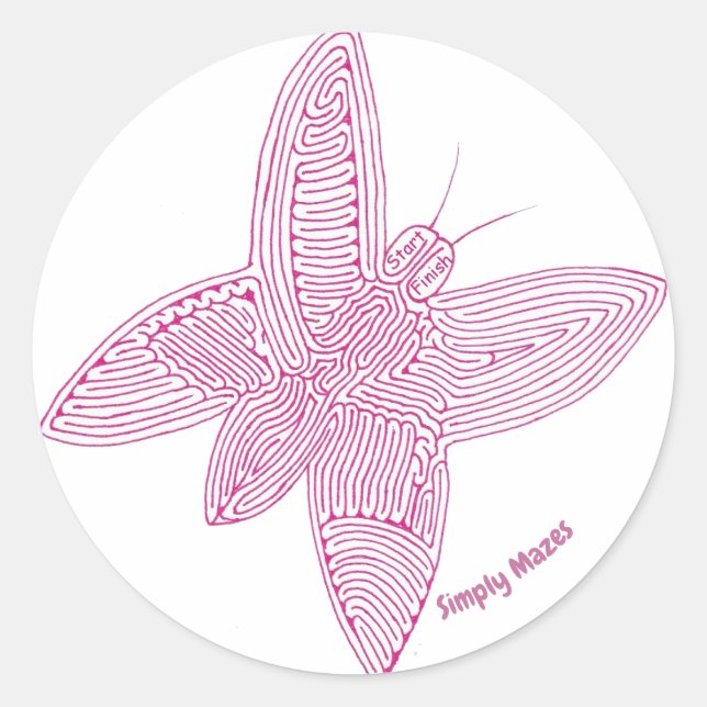 Simply Mazes Butterfly Maze Sticker (Front)