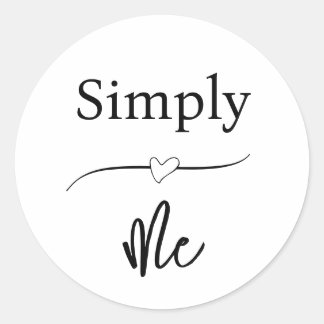 Simply Me Minimalist Classic Round Sticker