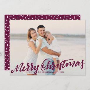 Simply Merry Christmas Full Photo Wine Red Card