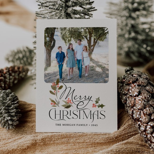 Simply Merry Christmas Photo Card (Simply Merry Christmas Card)
