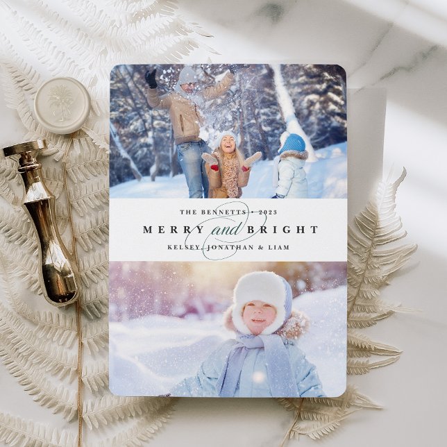 Simply Merry | Holiday Card for Two Photos (Creator Uploaded)