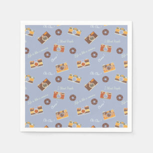 Simply Milimalist Vintage Cameras Photography Napkin