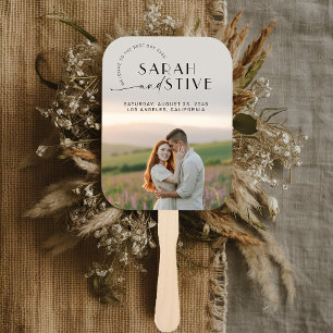 Simply Minimal Photo Wedding Hand Fan