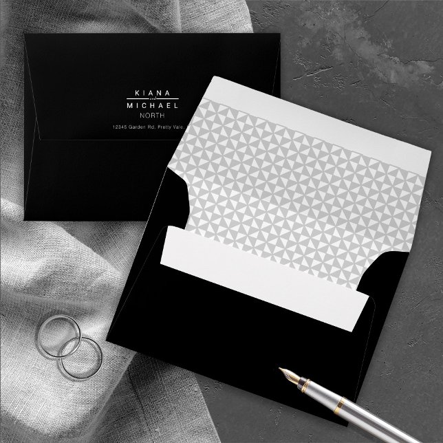 Simply Minimalist Wedding Black ID523 Envelope (Creator Uploaded)