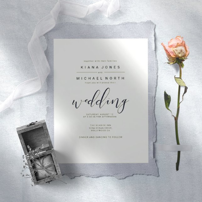 Simply Minimalist Wedding Black ID523 Invitation (Creator Uploaded)