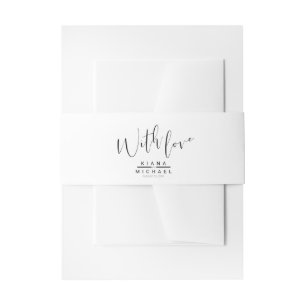 Simply Minimalist Wedding Black ID523 Invitation Belly Band