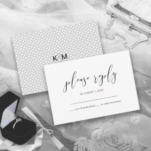 Simply Minimalist Wedding RSVP Black ID523