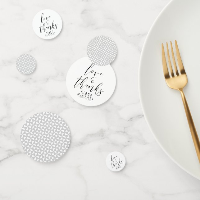 Simply Minimalist Wedding Thanks Black ID523 Confetti (Group)
