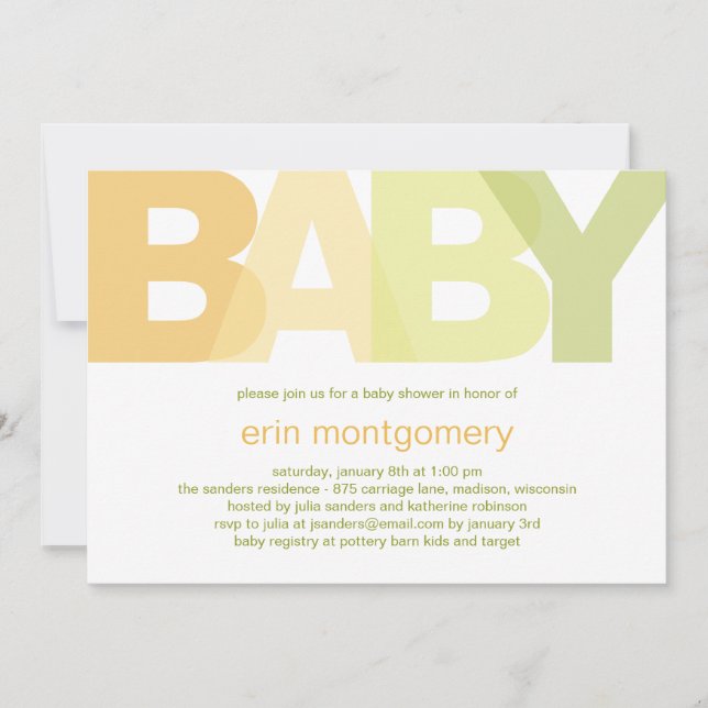 Simply Modern Baby Shower Invitation - Neutral (Front)