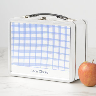 Simply Modern Blue Lattice Design Metal Lunch Box