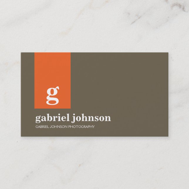 Simply Modern Business Card - Orange/Brown (Front)