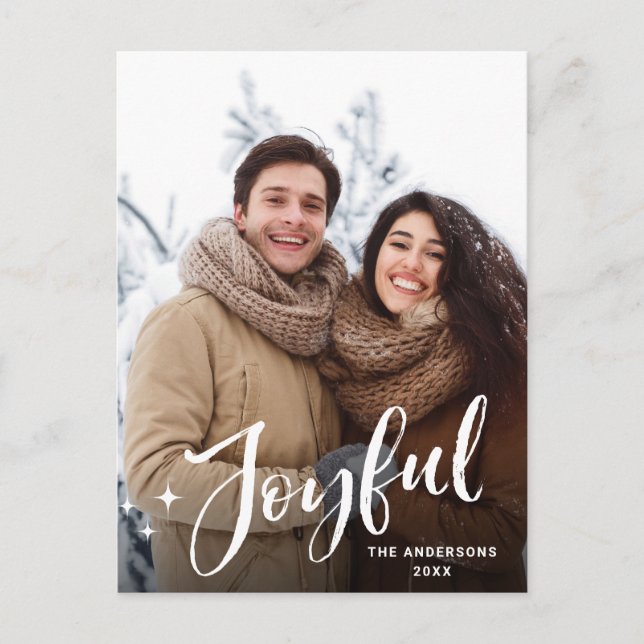 Simply Modern Christmas PHOTO Greeting Holiday Pos Postcard (Front)