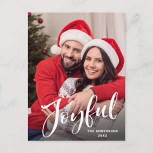 Simply Modern Christmas PHOTO Greeting Holiday Postcard