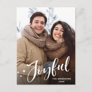 Simply Modern Christmas PHOTO Greeting Holiday Postcard