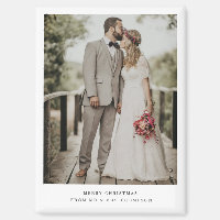 Simply Modern Merry Christmas | Wedding Photo Card