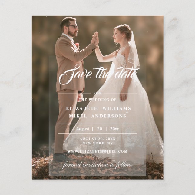 Simply Modern Photo Front & Back Save the Date  Fl Flyer (Front)