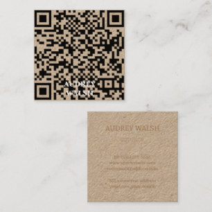Simply modern Quar code square busines square bus Business Card