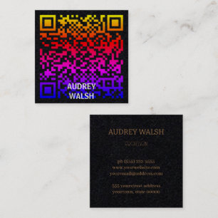 Simply modern Quar code Square Business Card