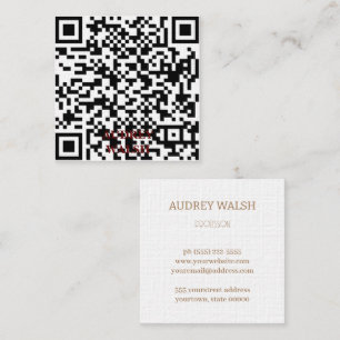 Simply modern Quar code Square Business Card