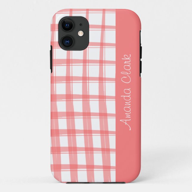Simply Modern Red Lattice Design Case-Mate iPhone Case (Back)