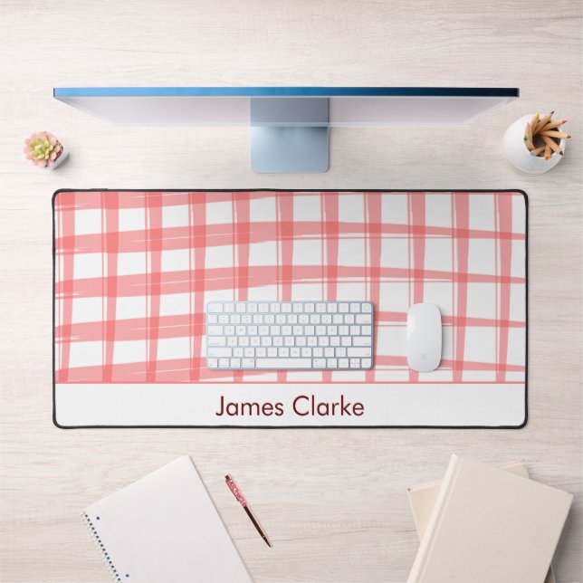 Simply Modern Red Lattice Design Desk Mat (Office 1)